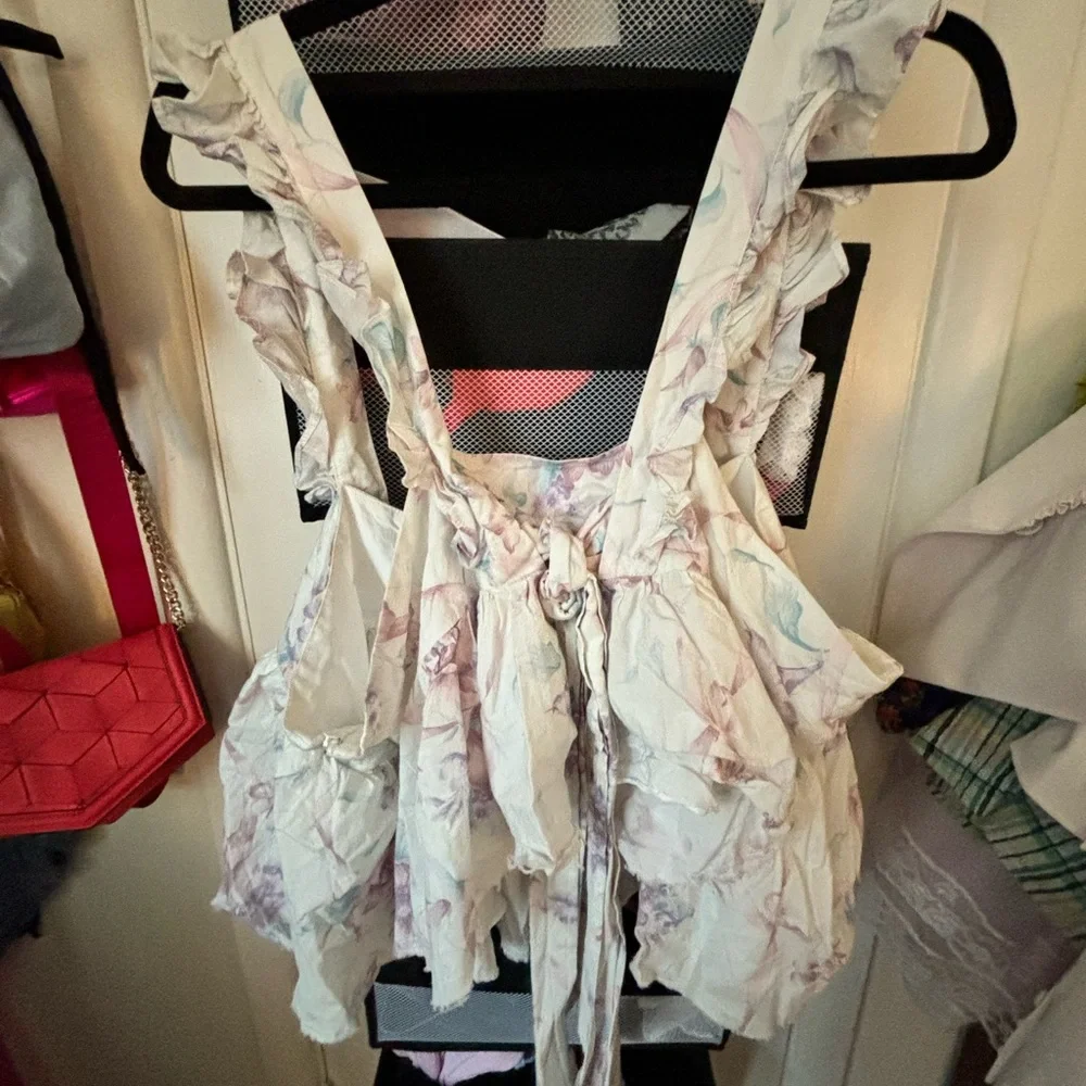 Selkie Ruffle Apron Top- Ribbon Dancer- 2X - Picture 3 of 4